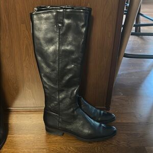 Calvin Klein Tamryn leather zipper back Knee-High Boots size 8.5 Black or Brown